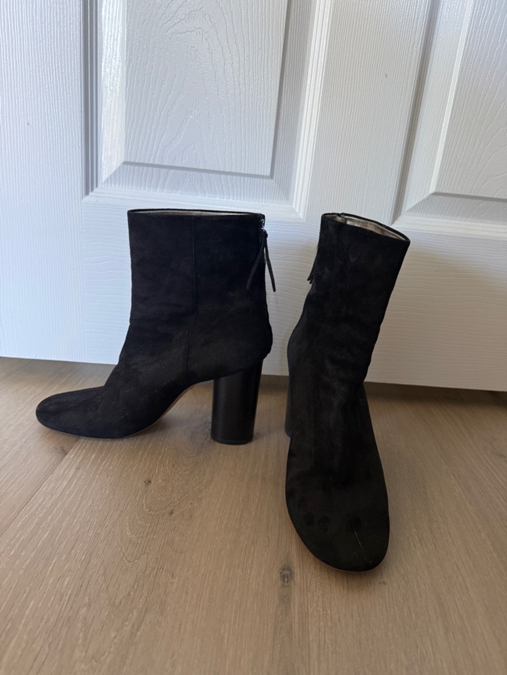Isabel Marant Black Suede Block Heel Ankle Boots